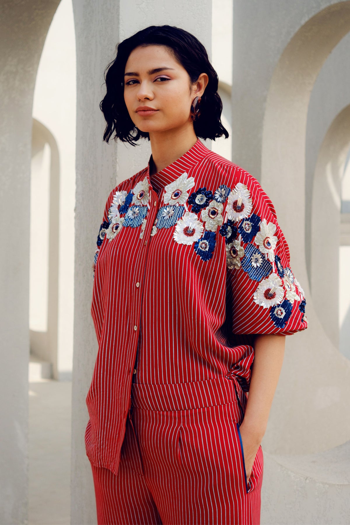 Red Chloe Kimono Shirt