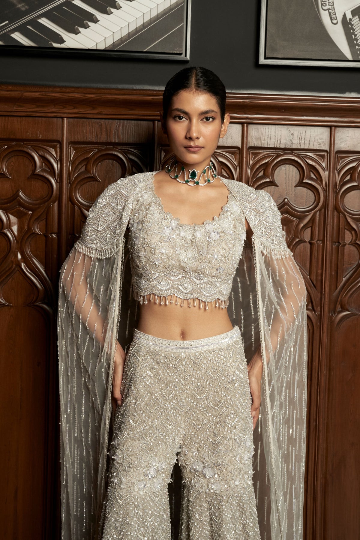 Indo western Grey Cape Set