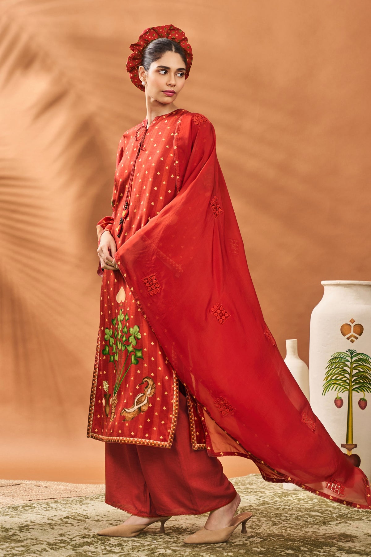 Rust All Fours Kurta Set