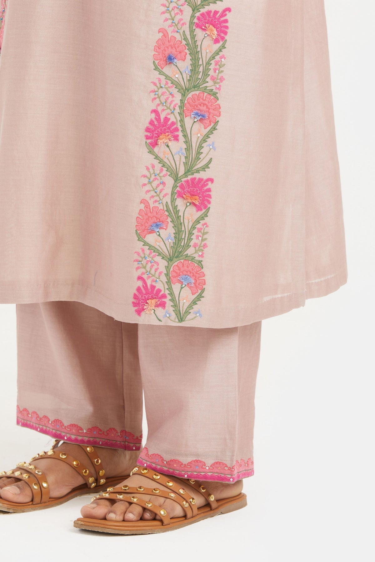 Lilac Chanderi Kurta Set