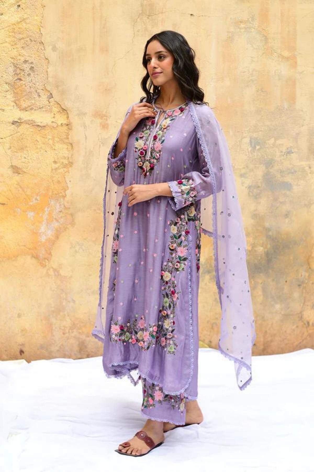 Lilac Orchid Heavy Kurta Set