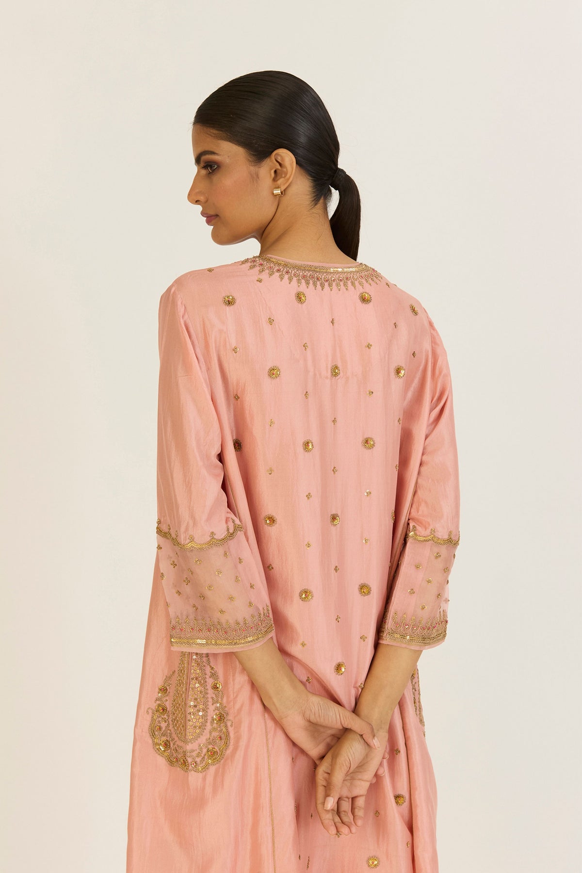 Druti Salmon Pink Kurta &amp; Pants