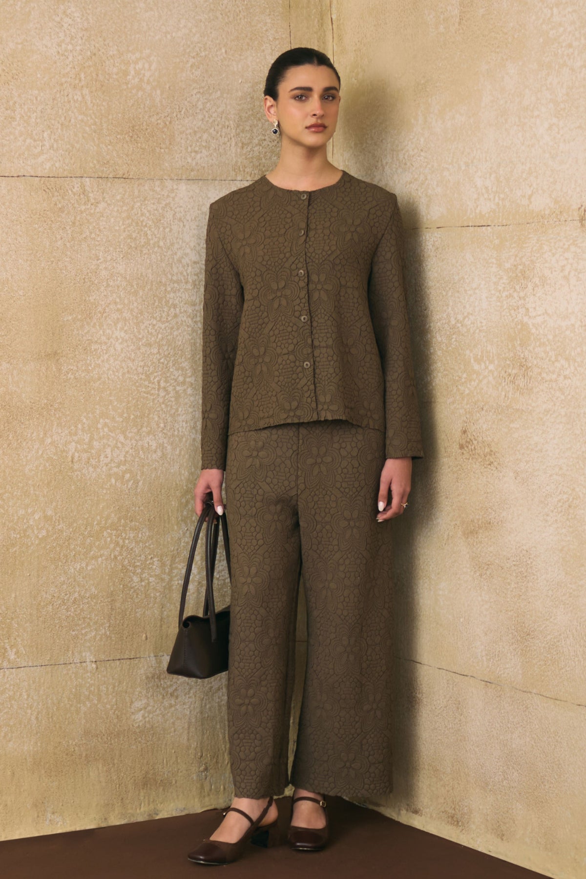 Brown Ganni Co-ord Set