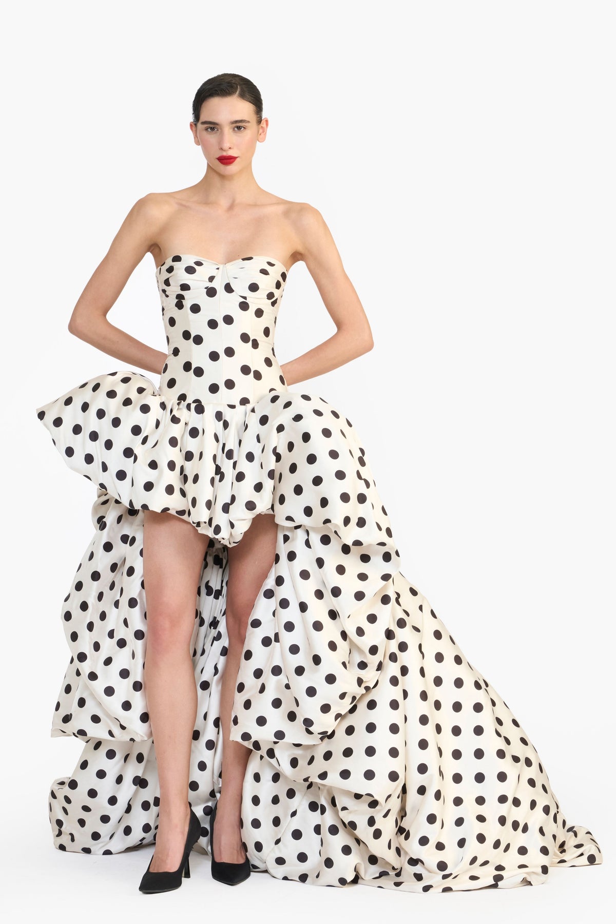 Drop-Waisted High Low Gown