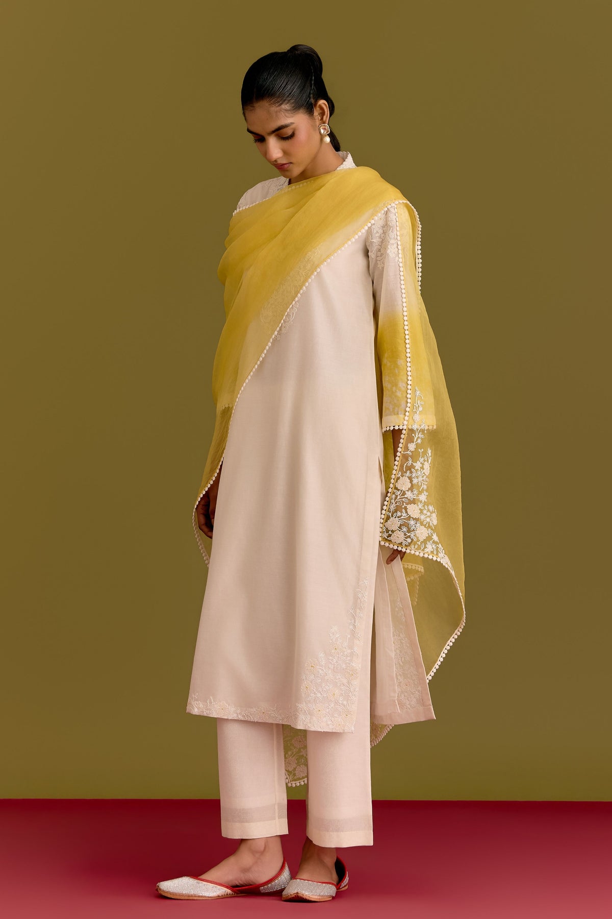 Ivory Yellow Kurta Set