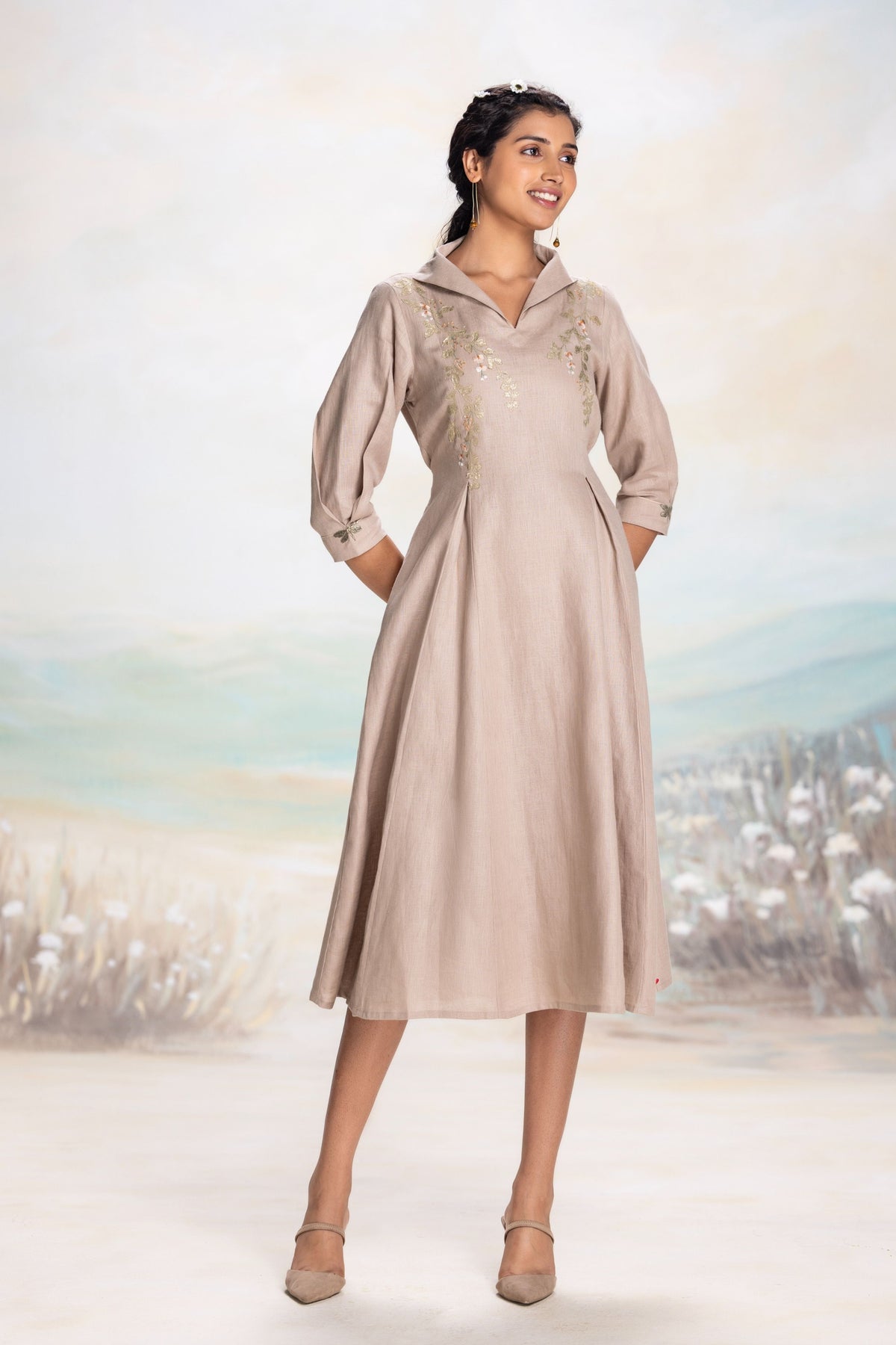 Golden Leaf Cement Dress