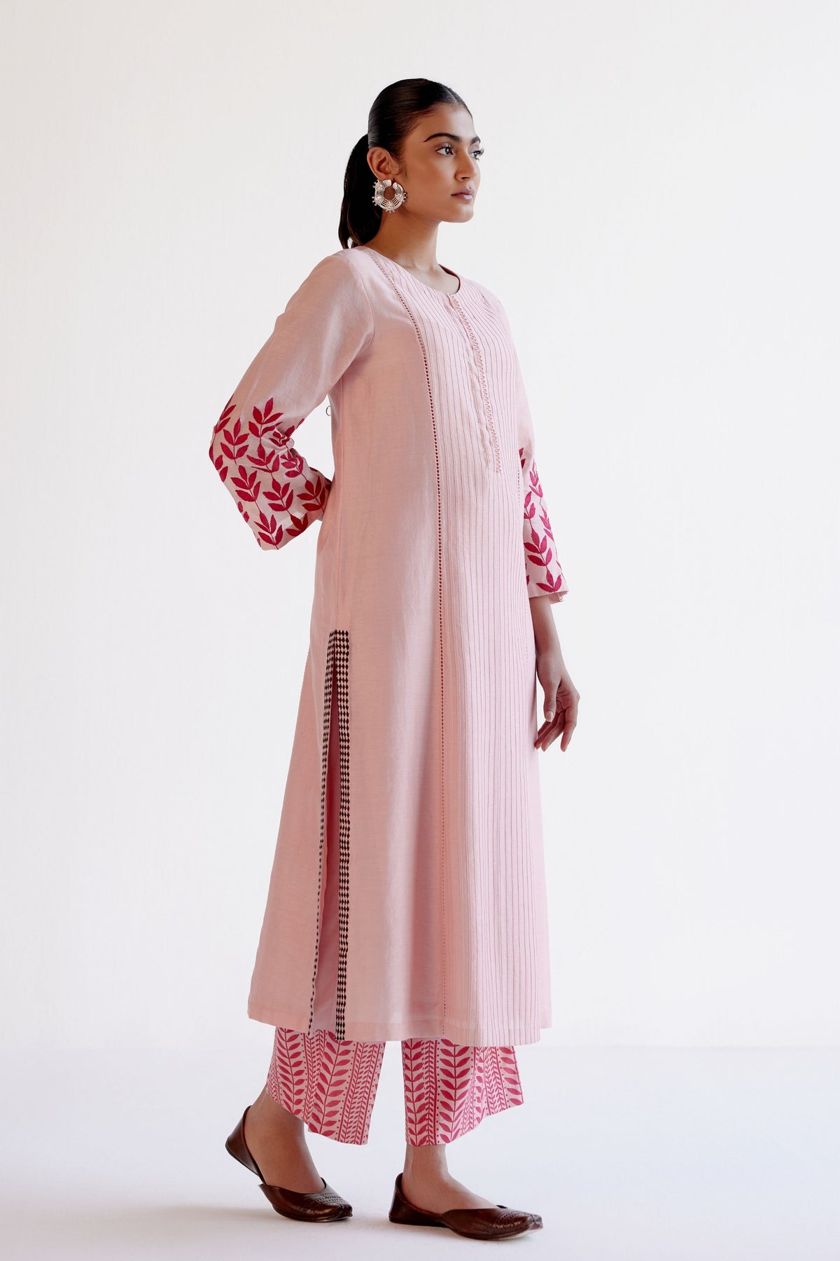 Blush Pink Embroidery Kurta Set