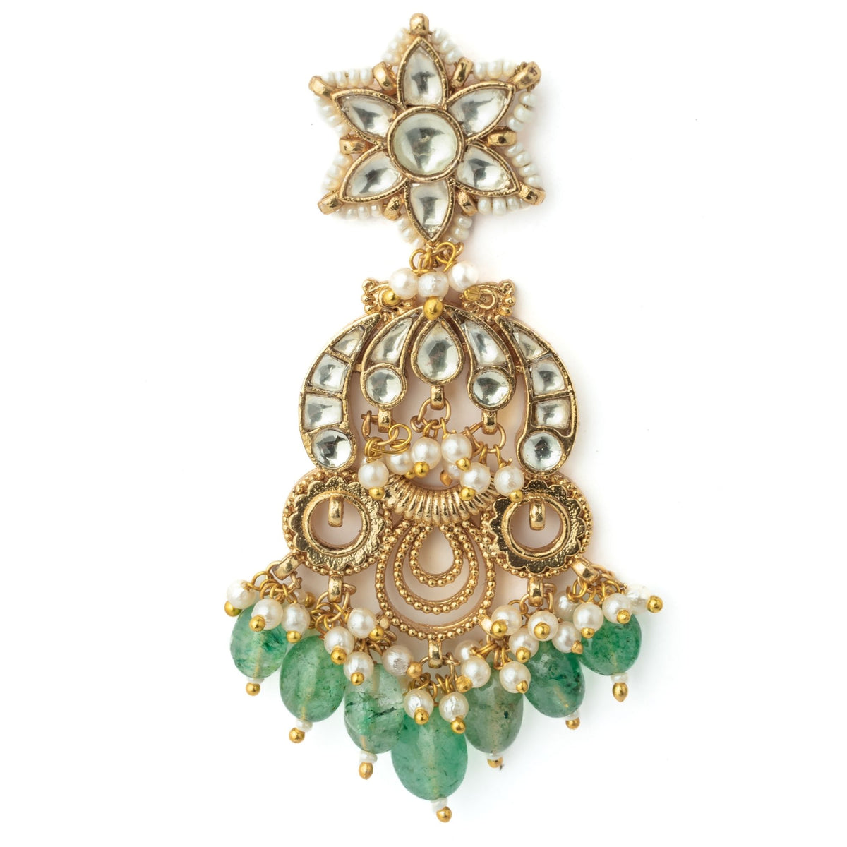 Gold Plated Womens Kundan Earrings