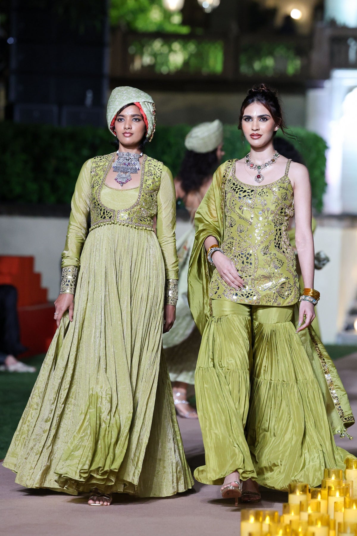 Dry Heena Green Anarkali Set
