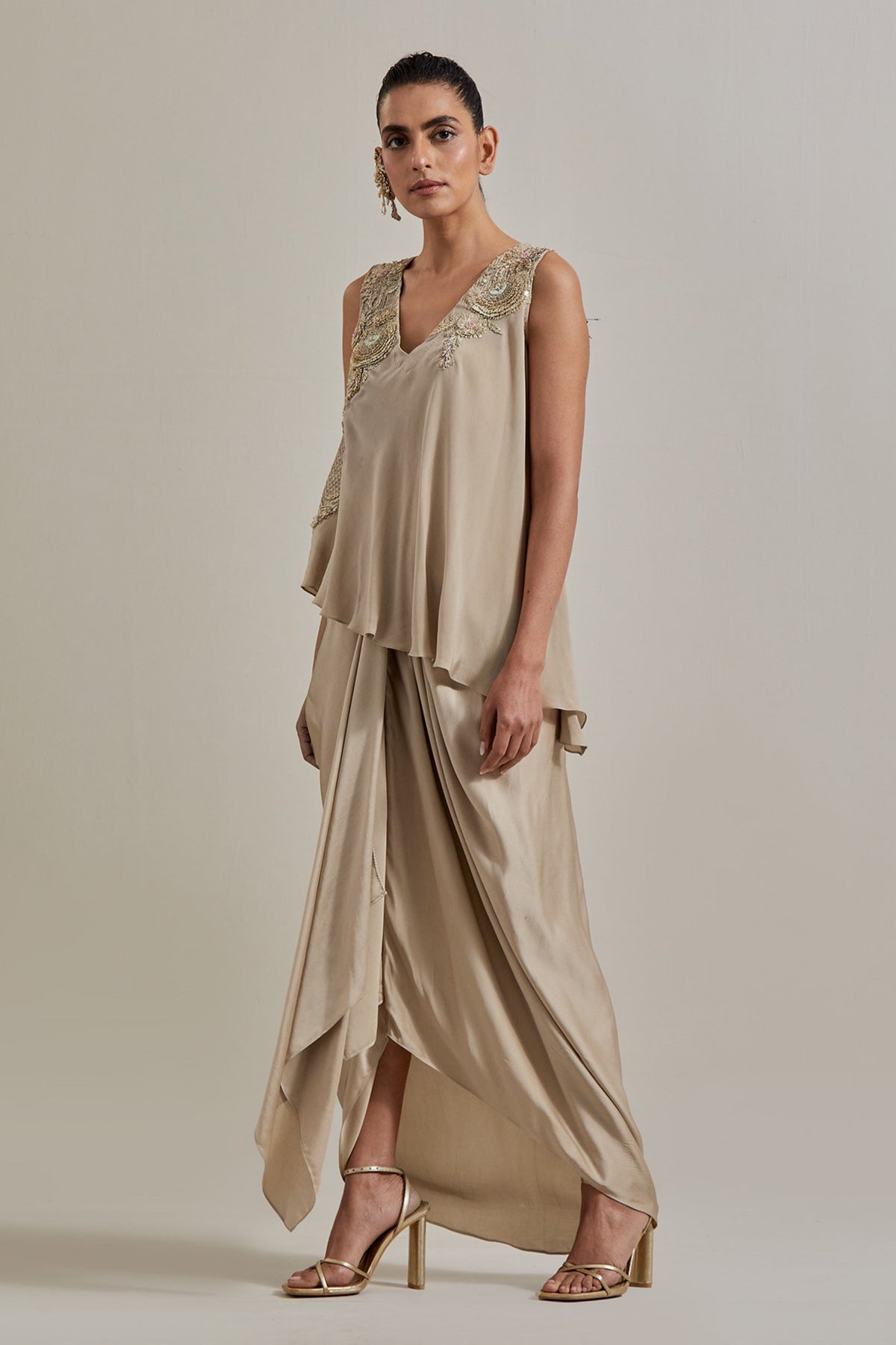 Gota Draped Skirt Set