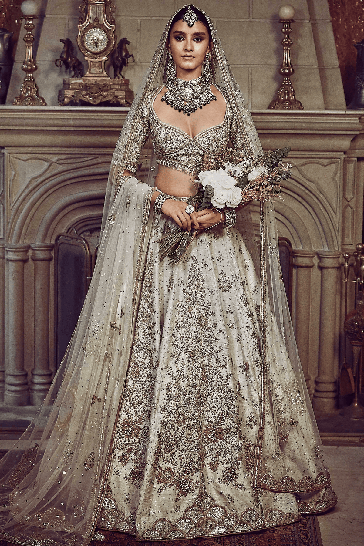 Aurum Ekru Tree of Life Lehenga Set