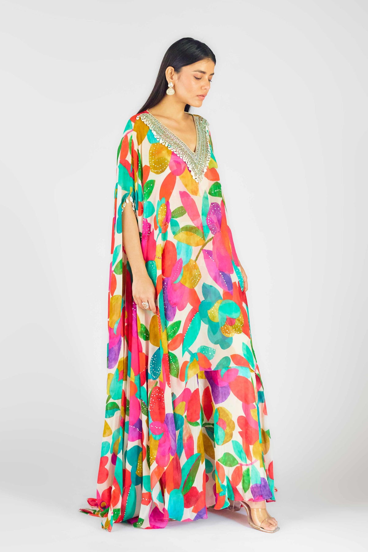Multicolor Abstract Sharara Set