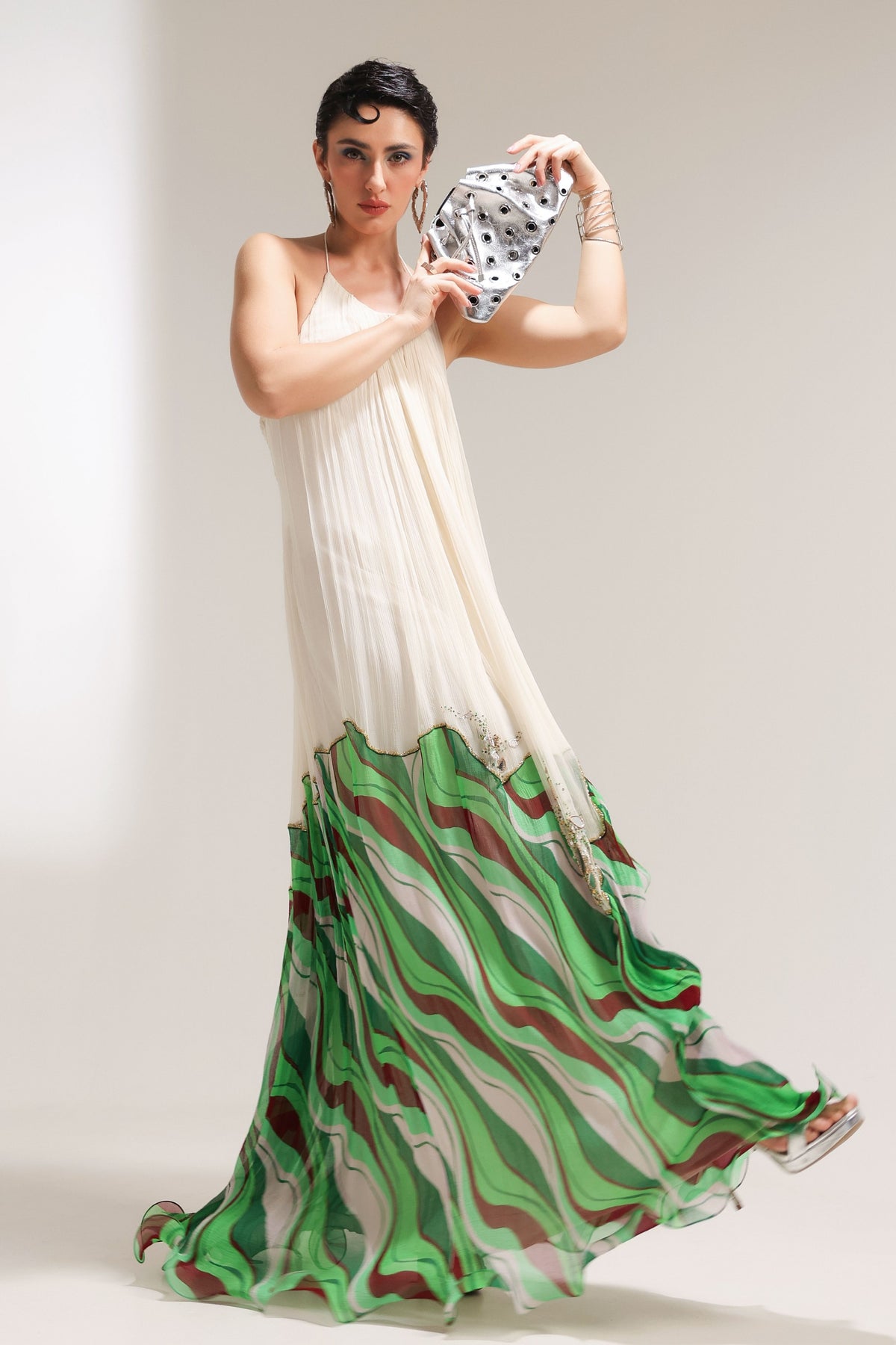 La Halter Bling Mirror Dress