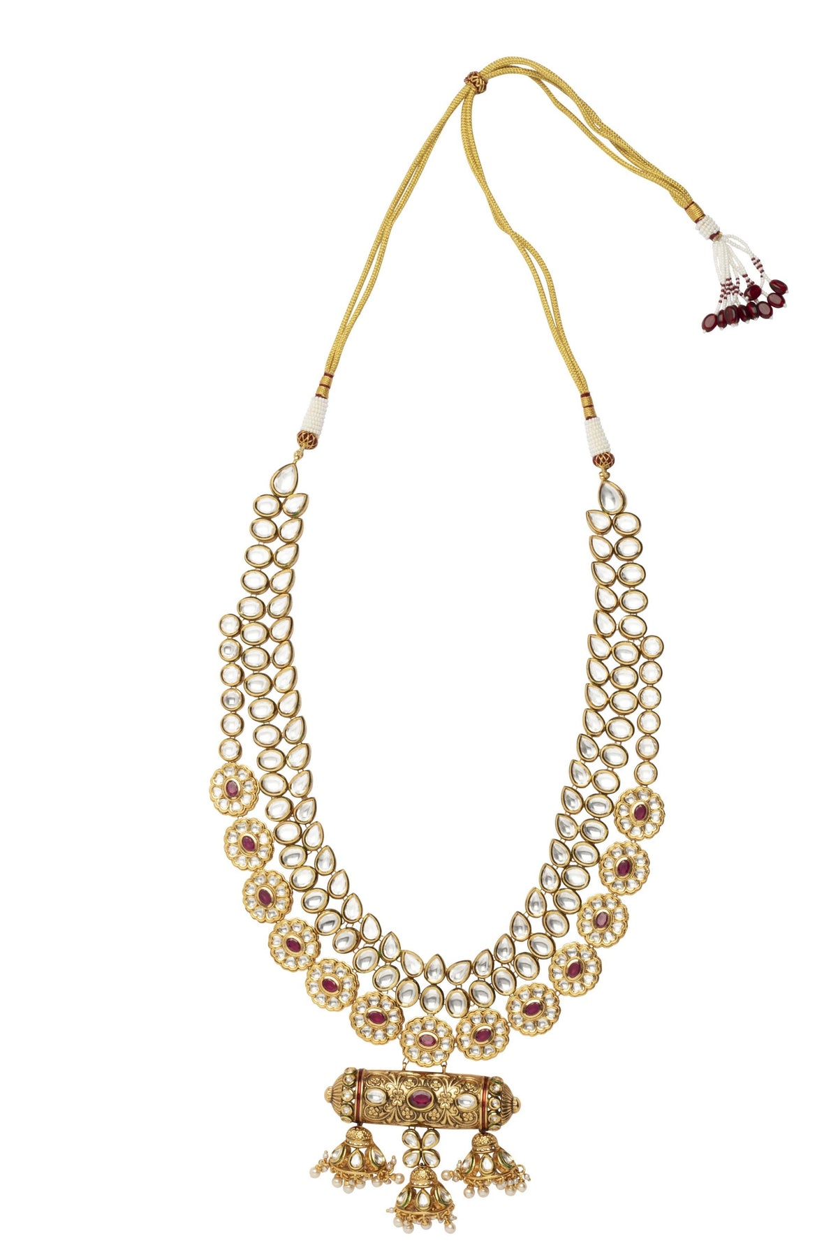 Red Stone Multi-layered Necklace Set