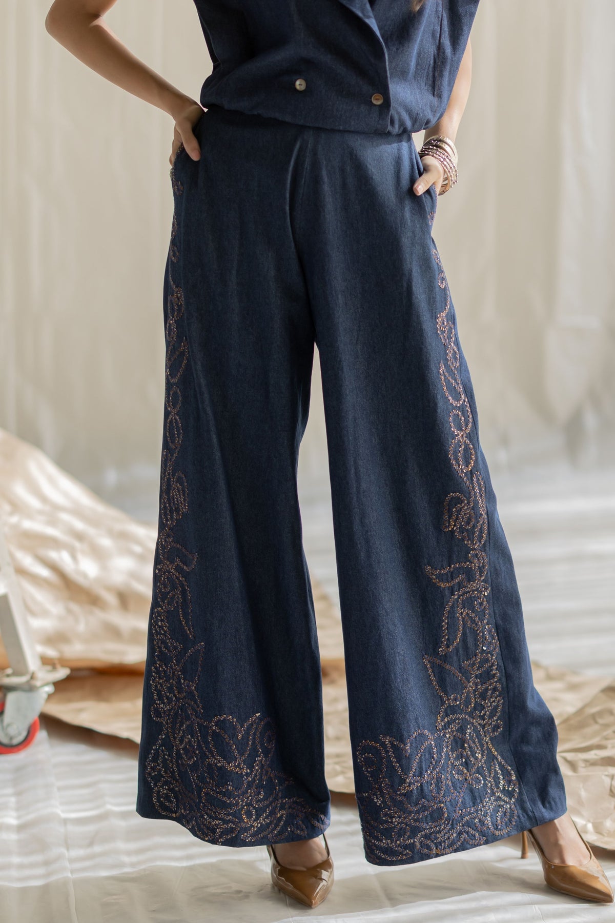 Wide Leg Denim Pant