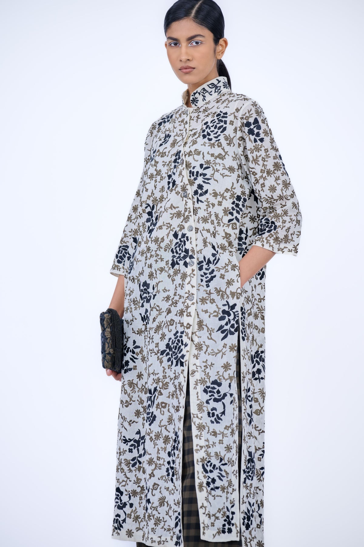 Ecru Threadwork Kurta