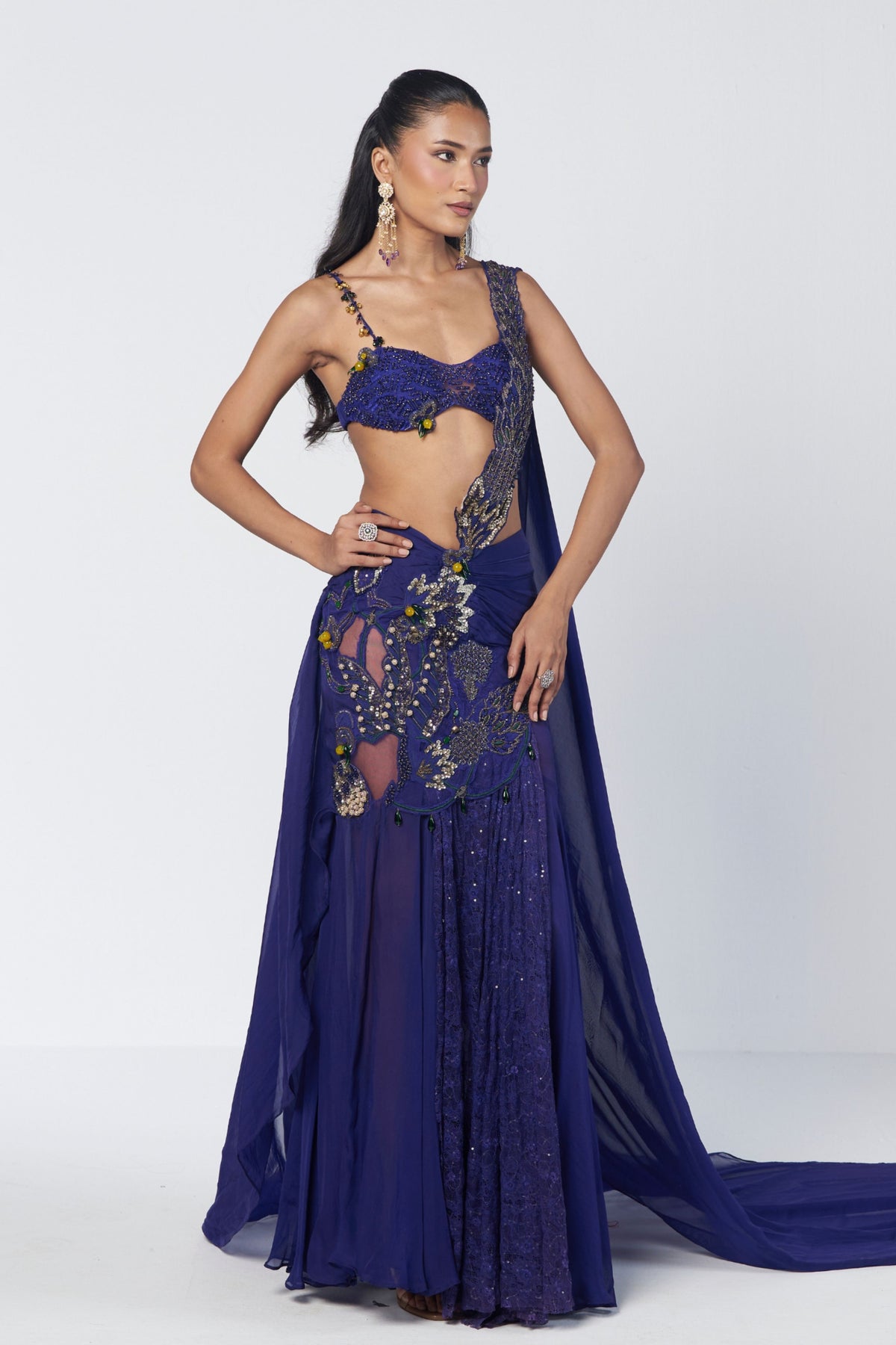 Electric Draped Saree