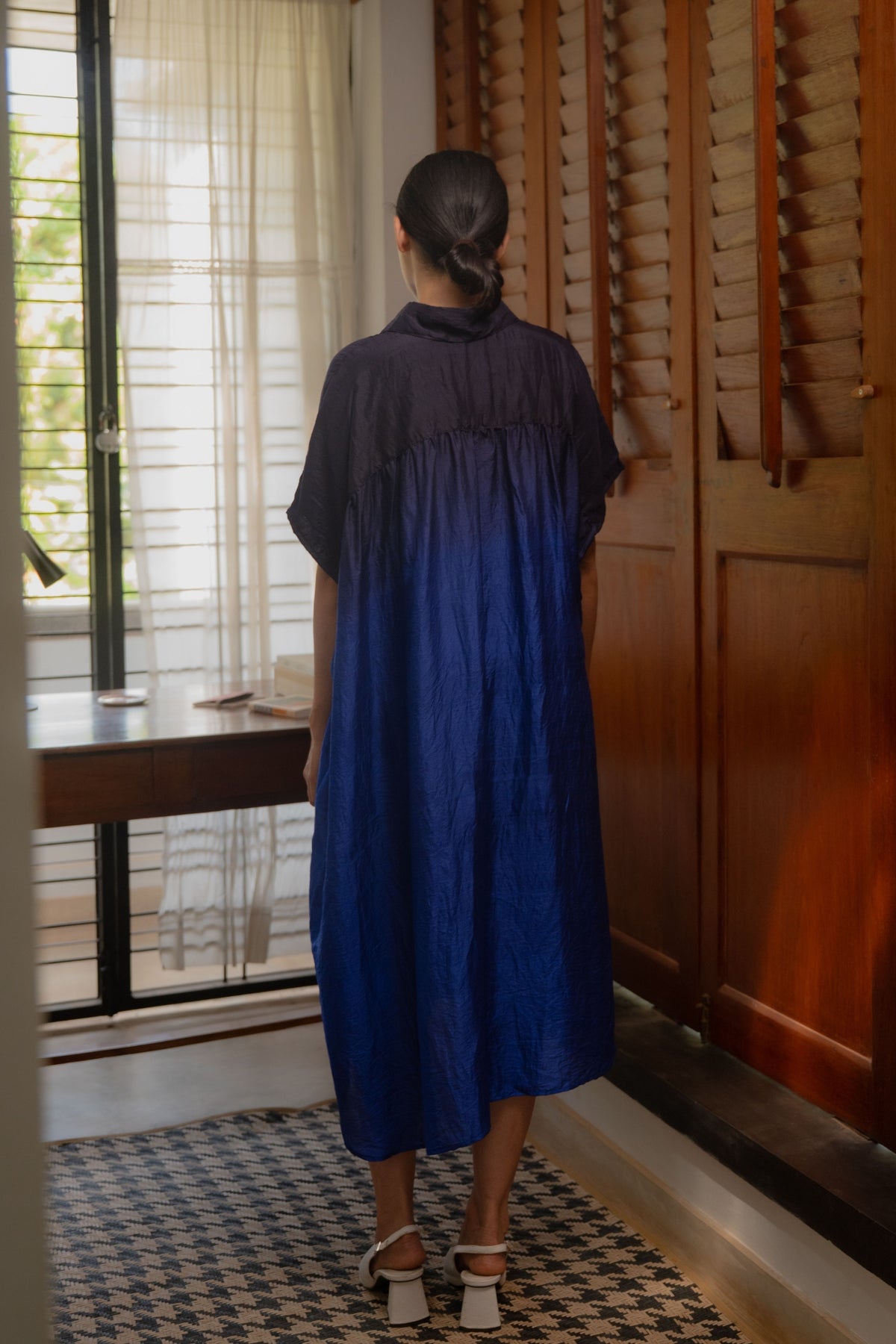 Blue Ombre Shirt Dress