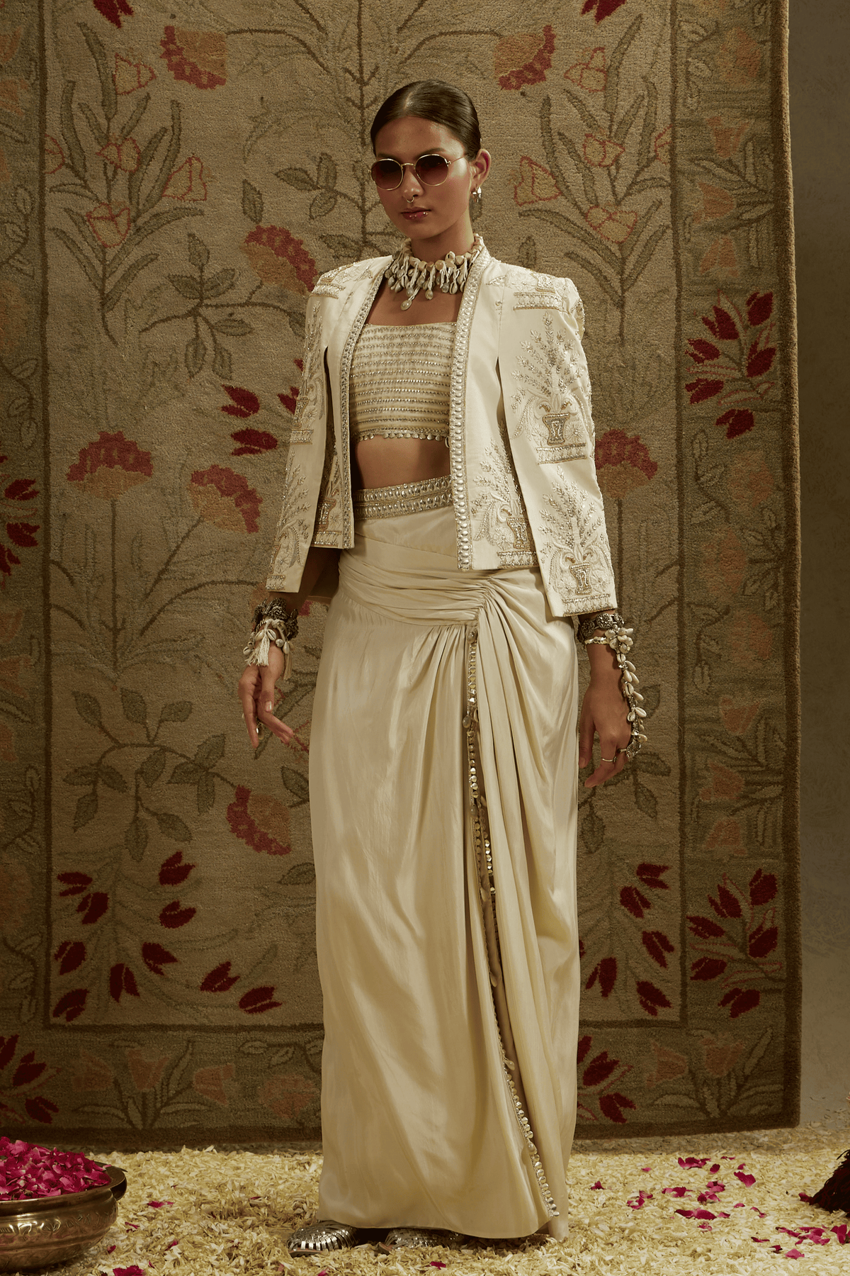 Butta Cape, Bustier, Slit Skirt