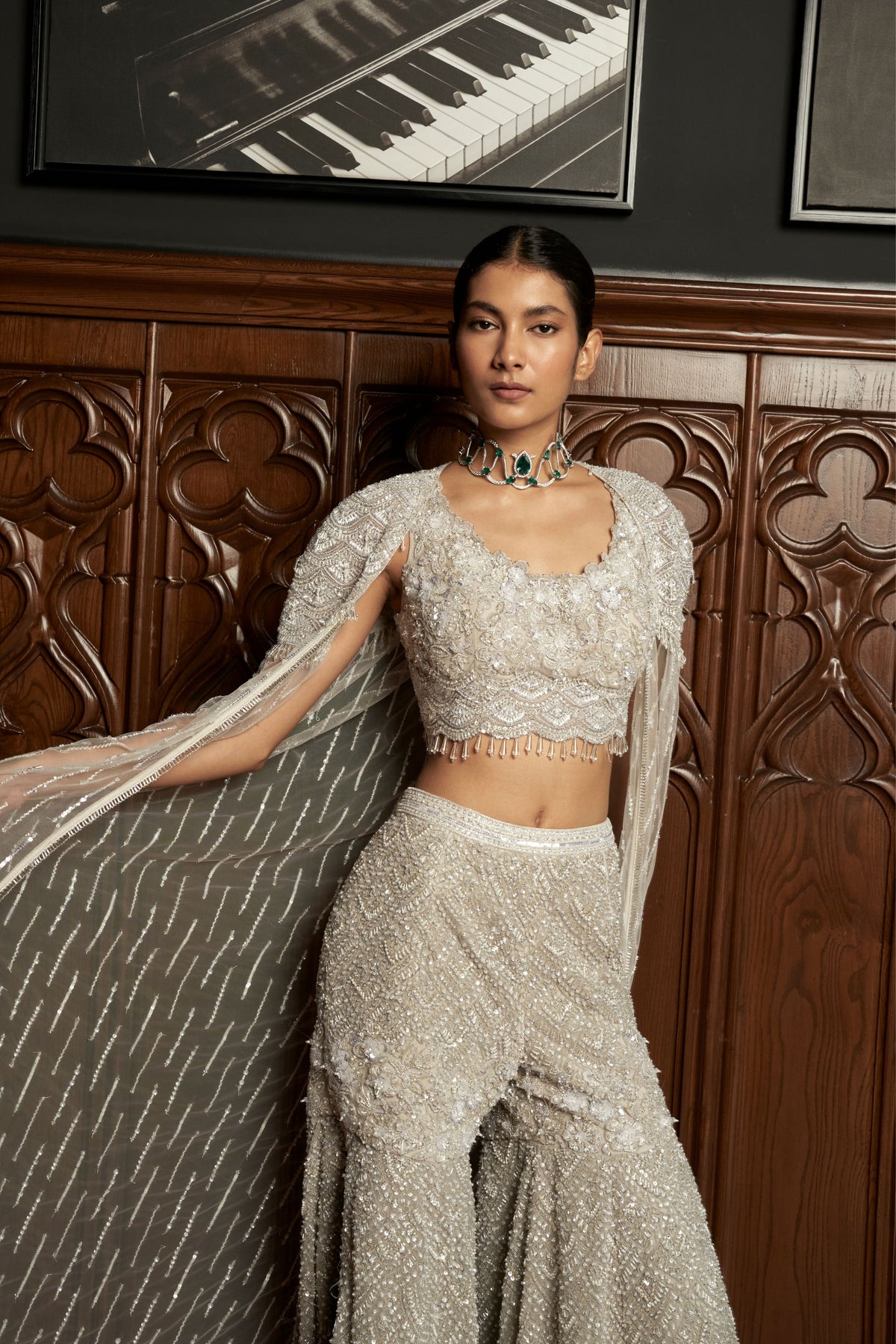 Indo western Grey Cape Set