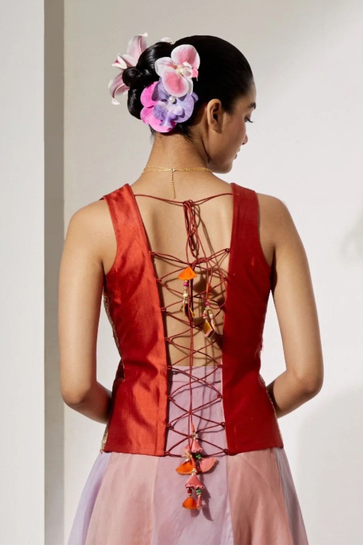 Rust Threadwork Corset Top