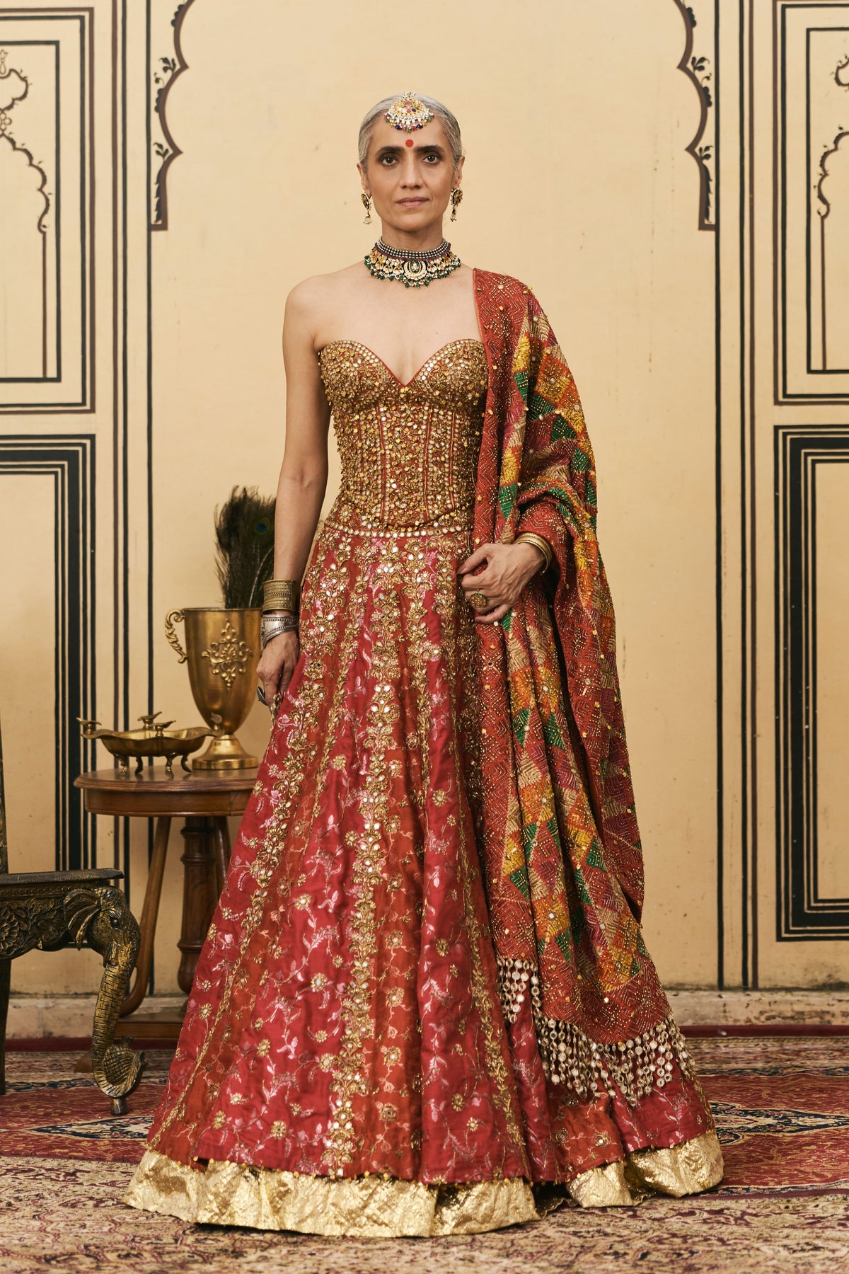 Do-Rang Phulkari Lehenga Set