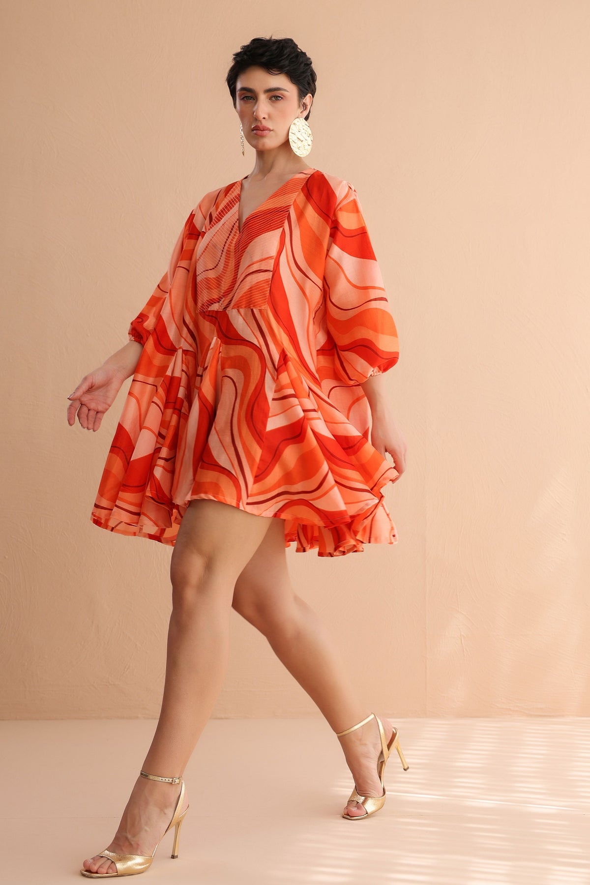 Tangie Wave Mini Dress