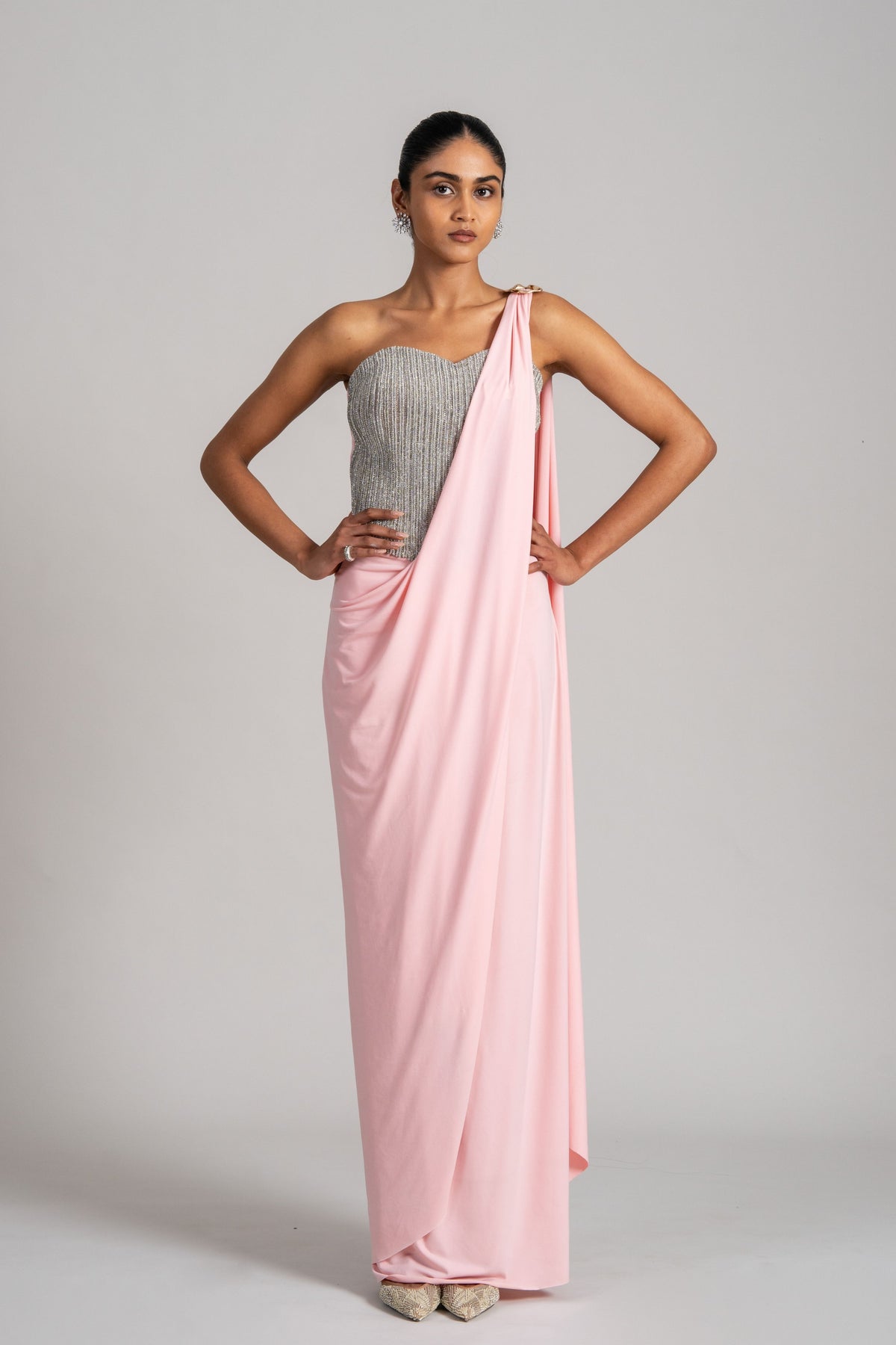 Celeste Glam Draped Saree Set