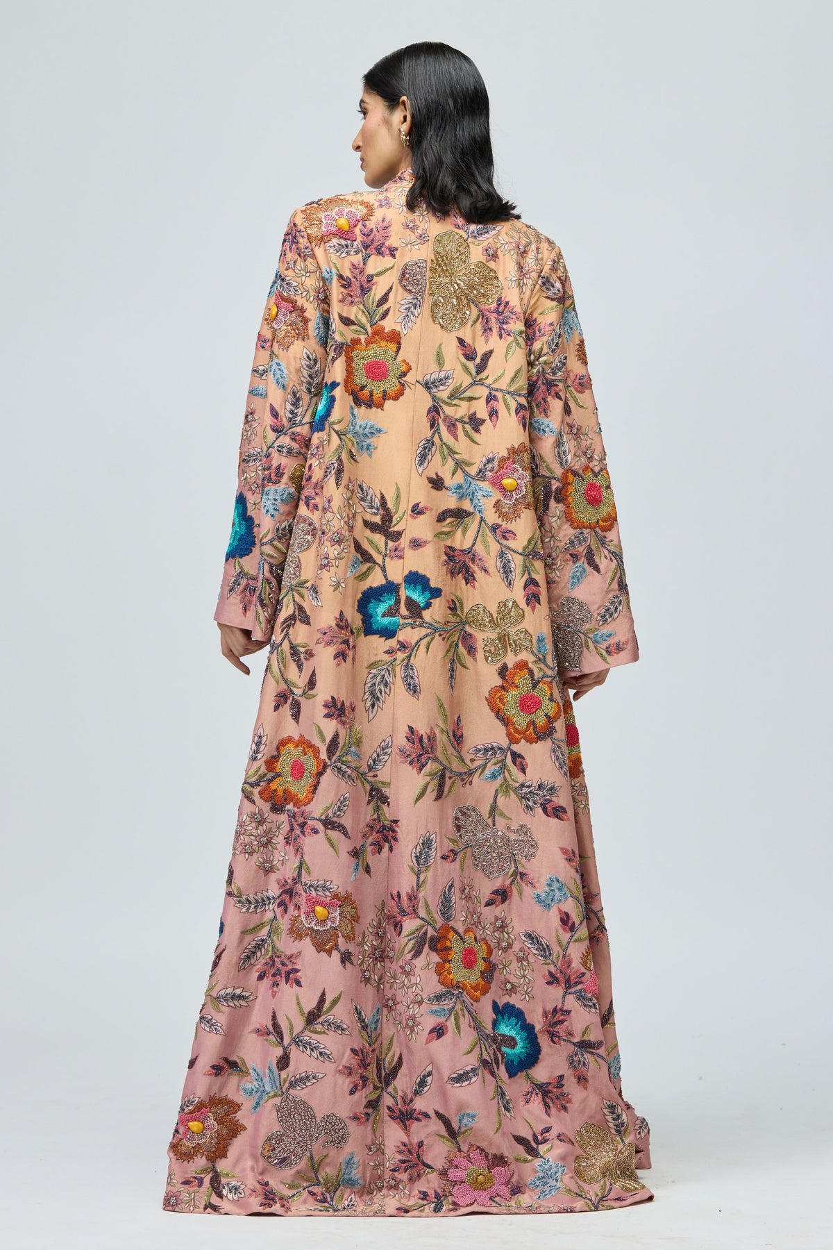 Multicolor Embroidered Jacket Set