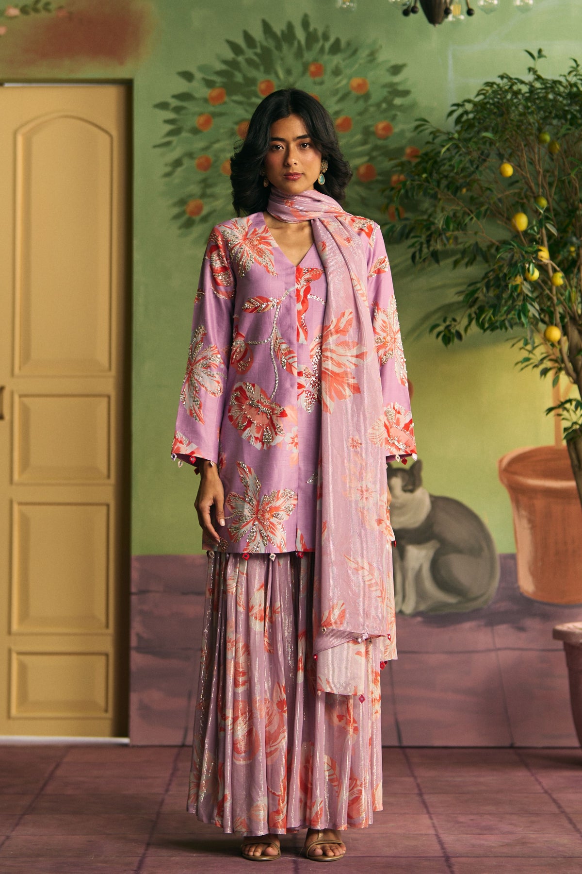 Lavender Sharara Set