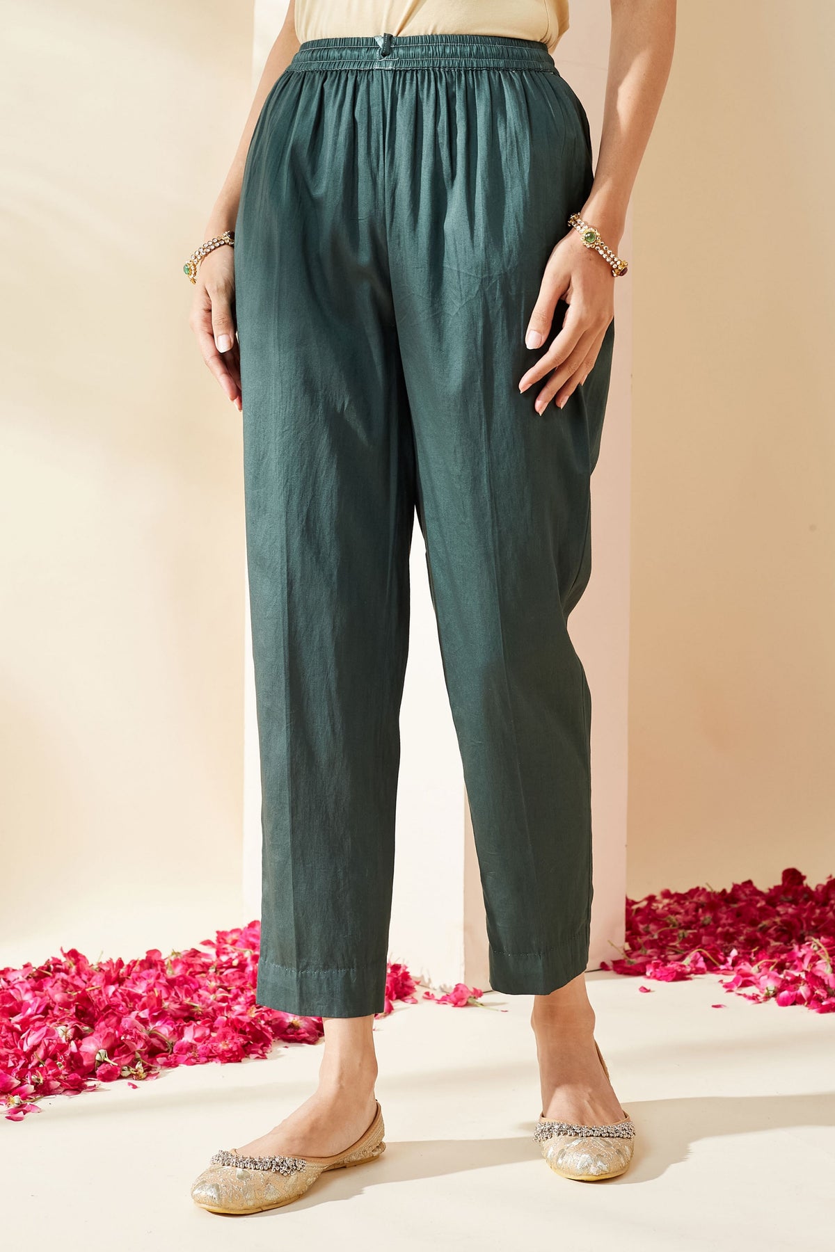 Magenta Floral Chanderi Kurta Set