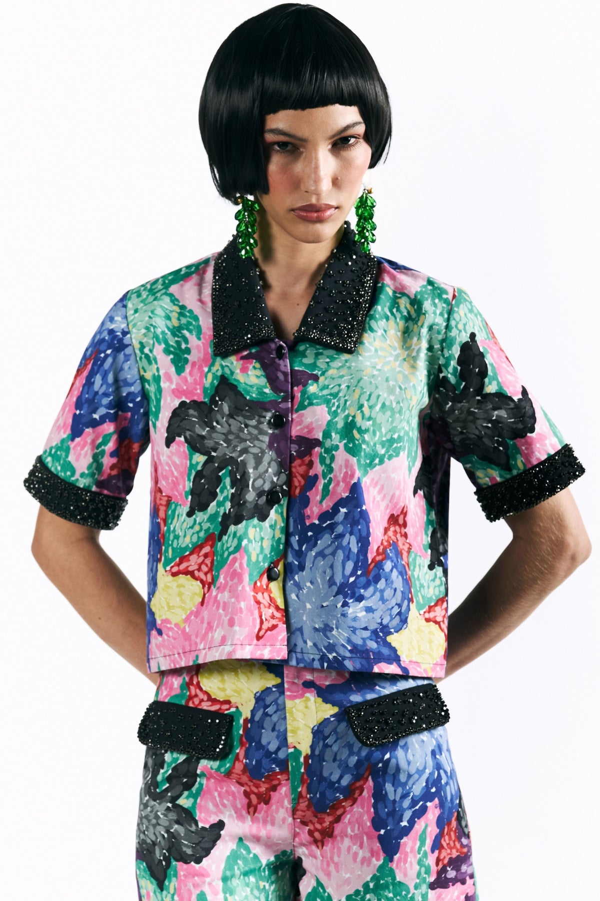 Mosaic Peonies Shirt