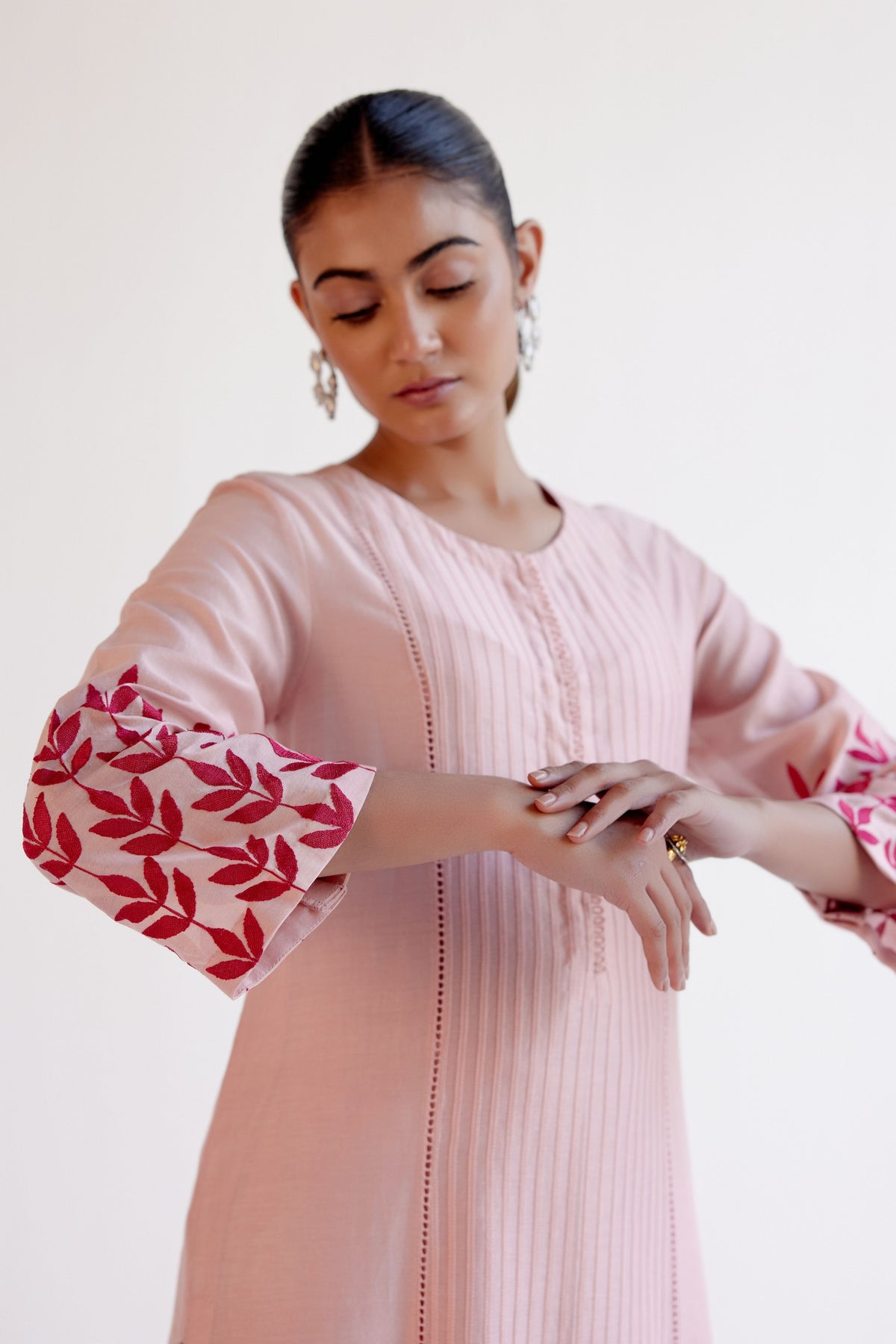 Blush Pink Embroidery Kurta Set