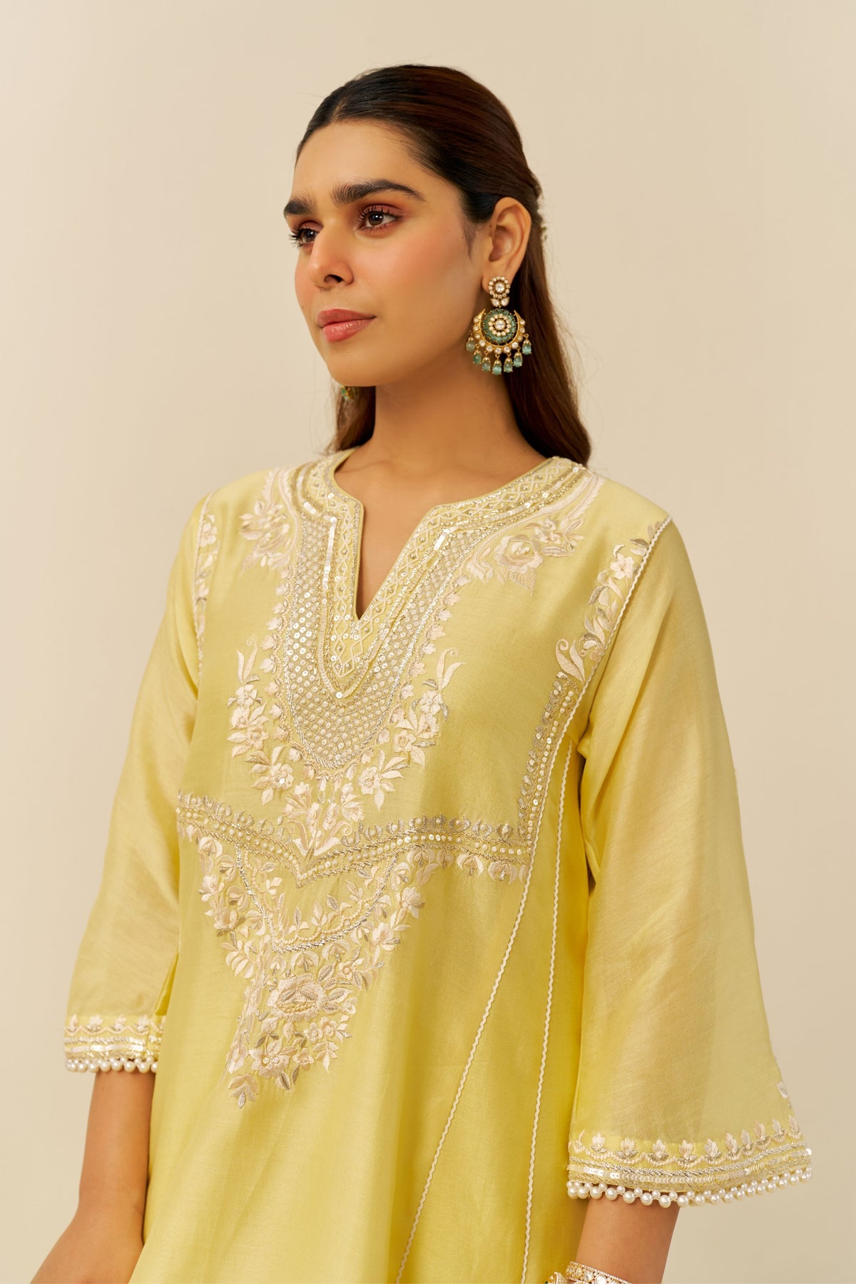 Aiza Yellow Kurta With Salwar