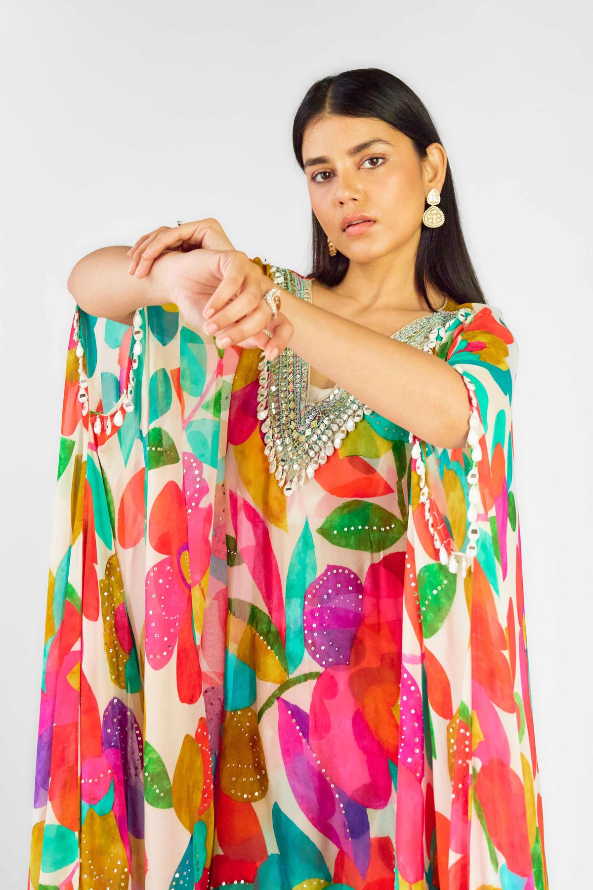 Multicolor Abstract Sharara Set