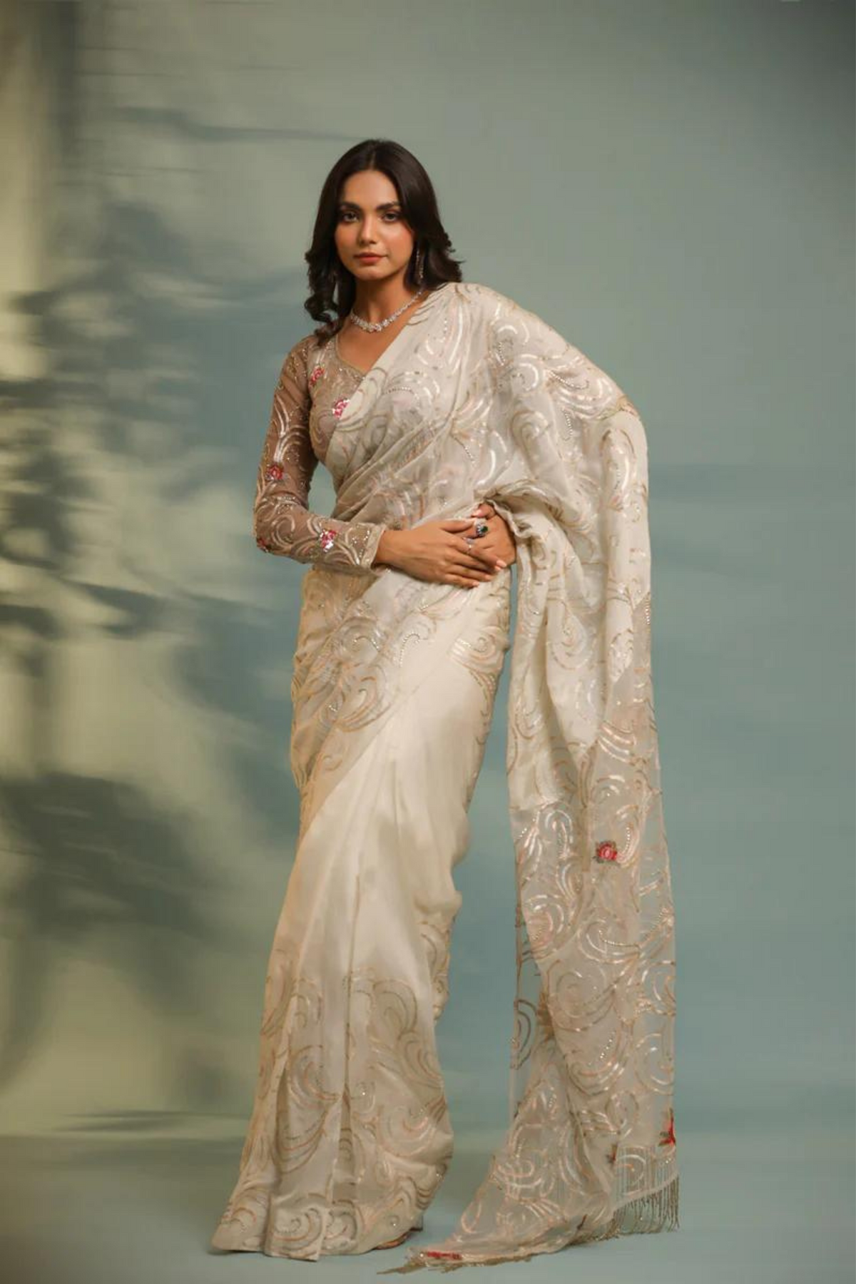 Ivory Saree