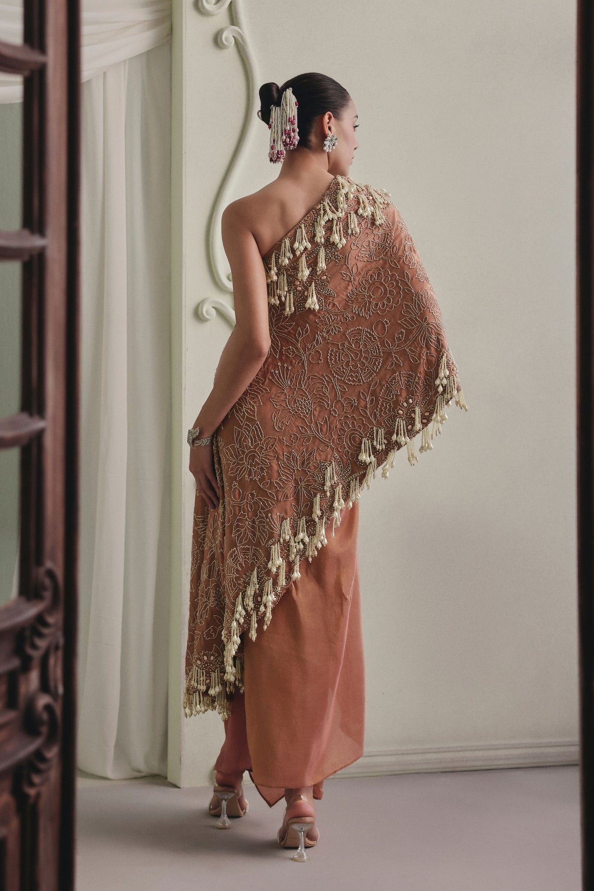 Long Top and Draped Skirt