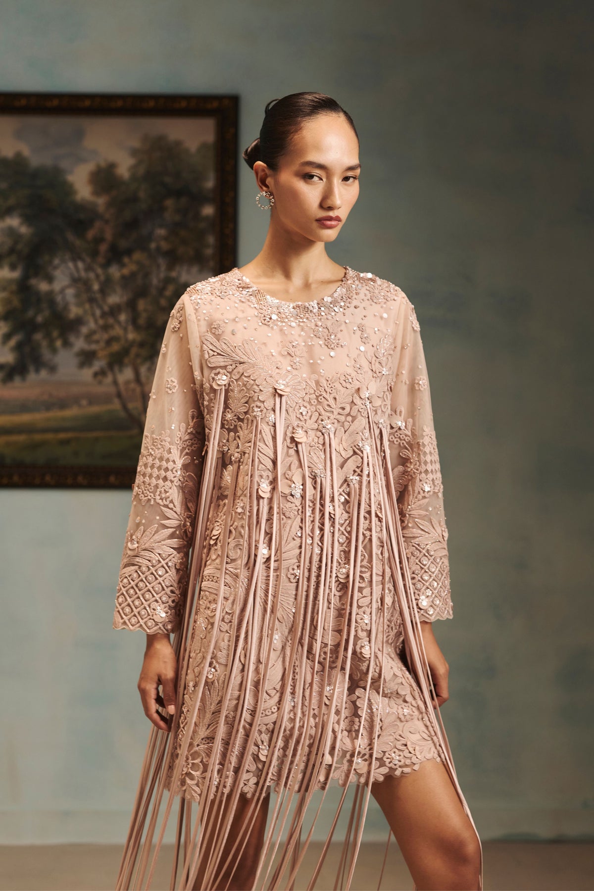 Vienna Golden Fringe Dress