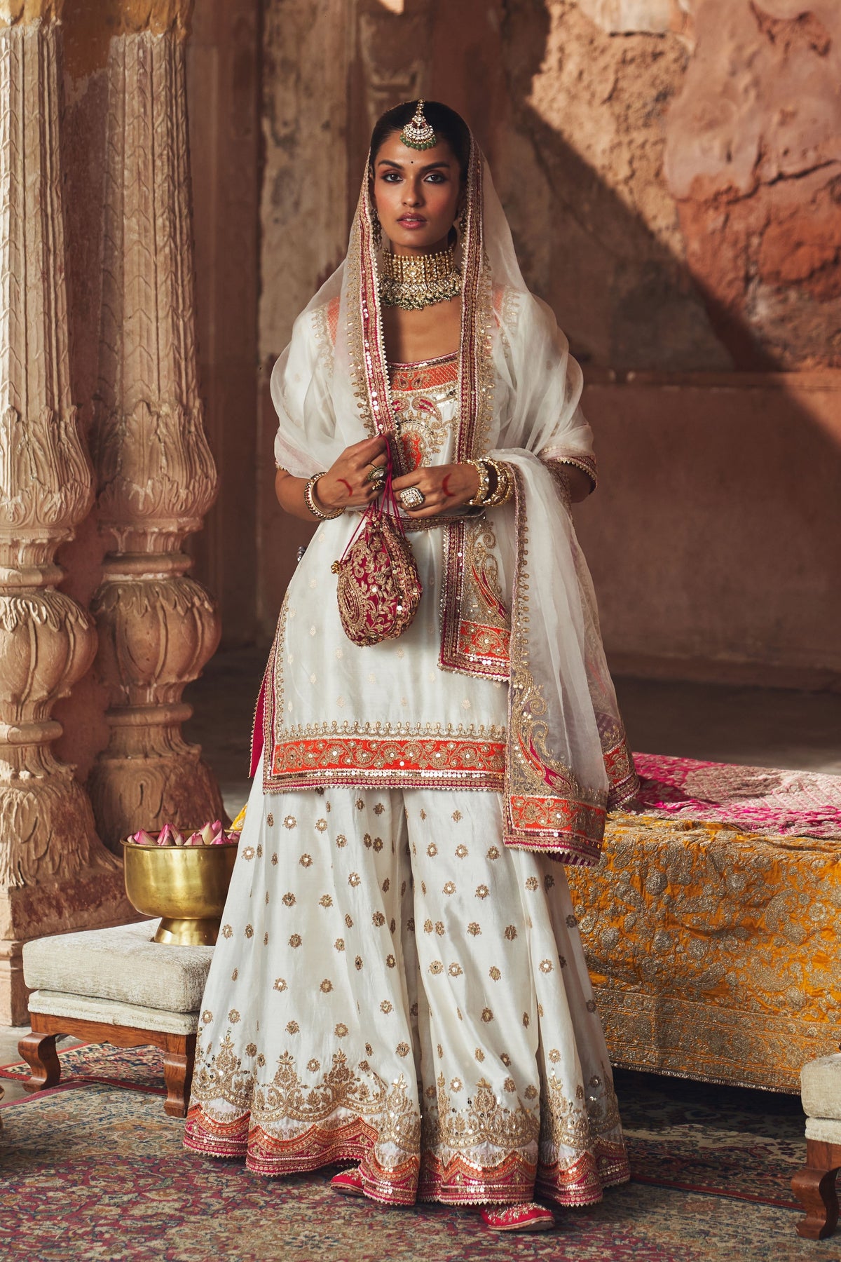 Samreen Ivory Sharara Set