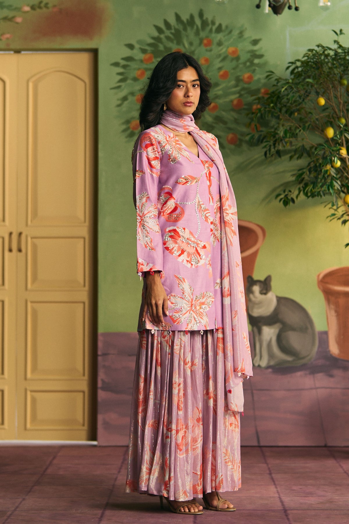 Lavender Sharara Set