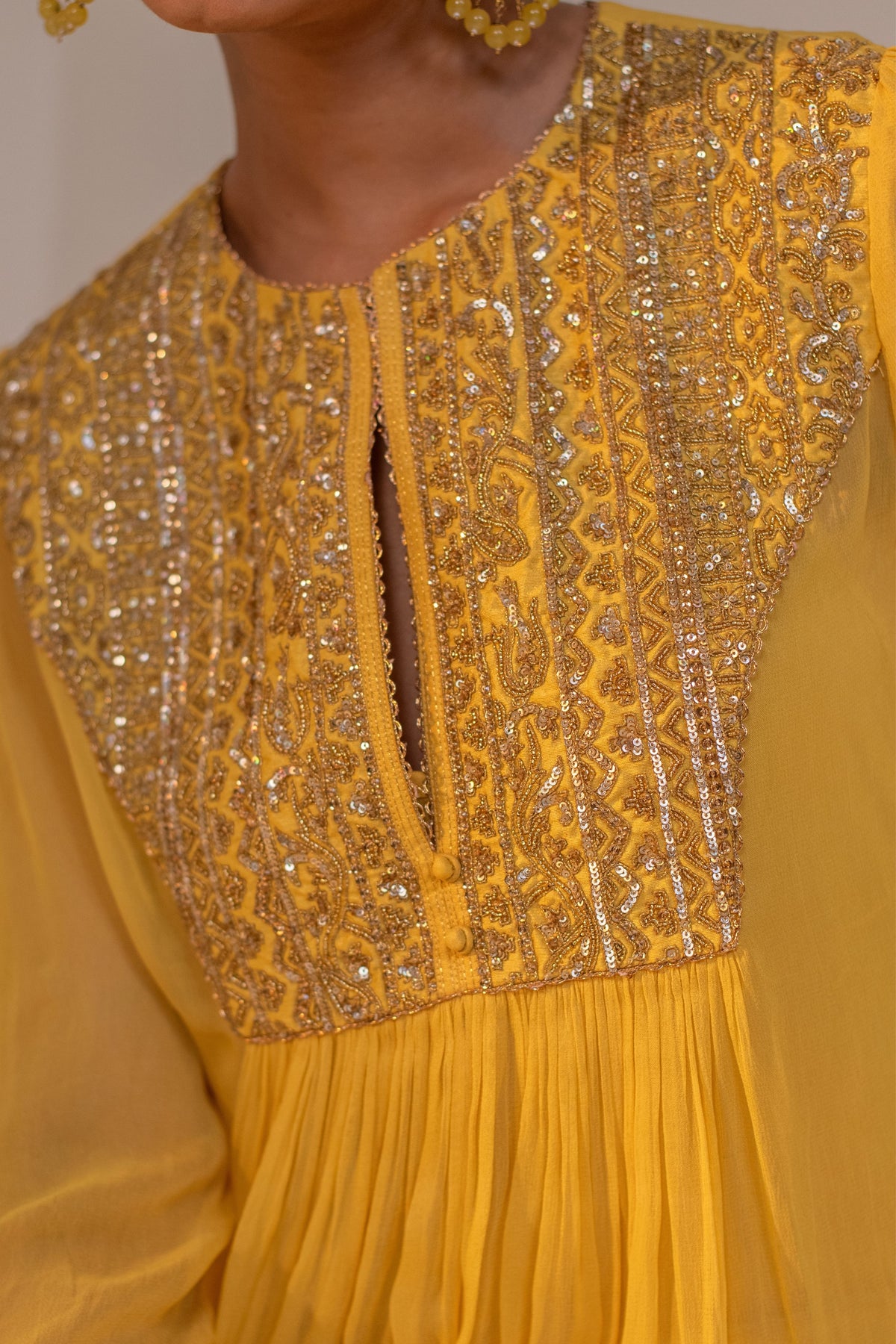 Sunshine Yellow Embellished Dress