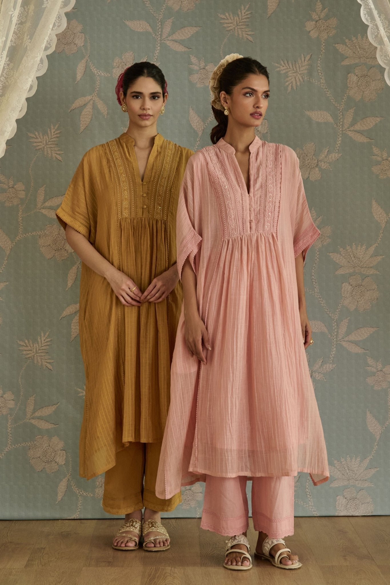 Pink Ayat Kaftaan Set - Kritika Dawar - Elahe