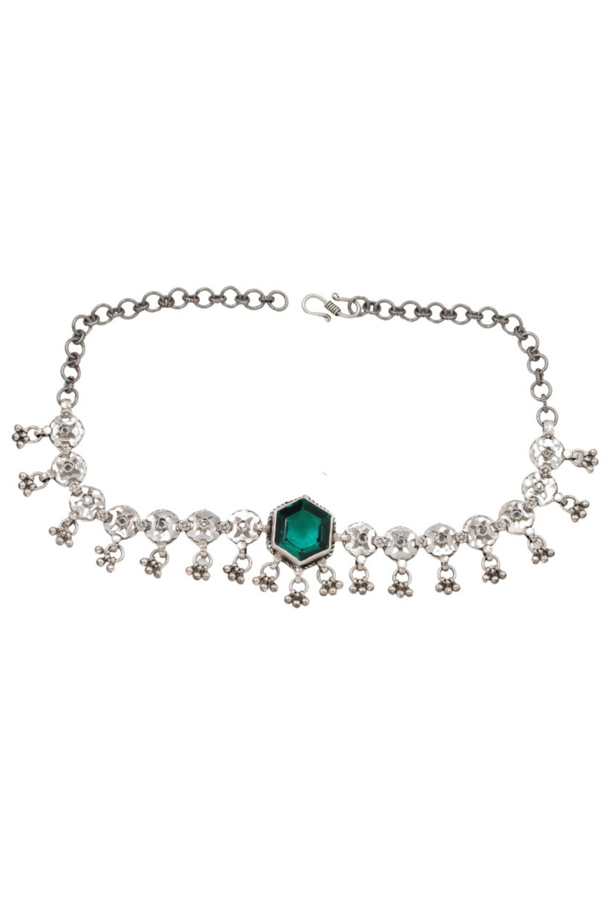 Silver Emerald Necklace