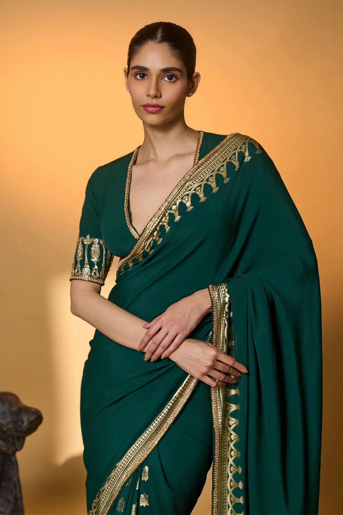 Green Amber Arches Saree