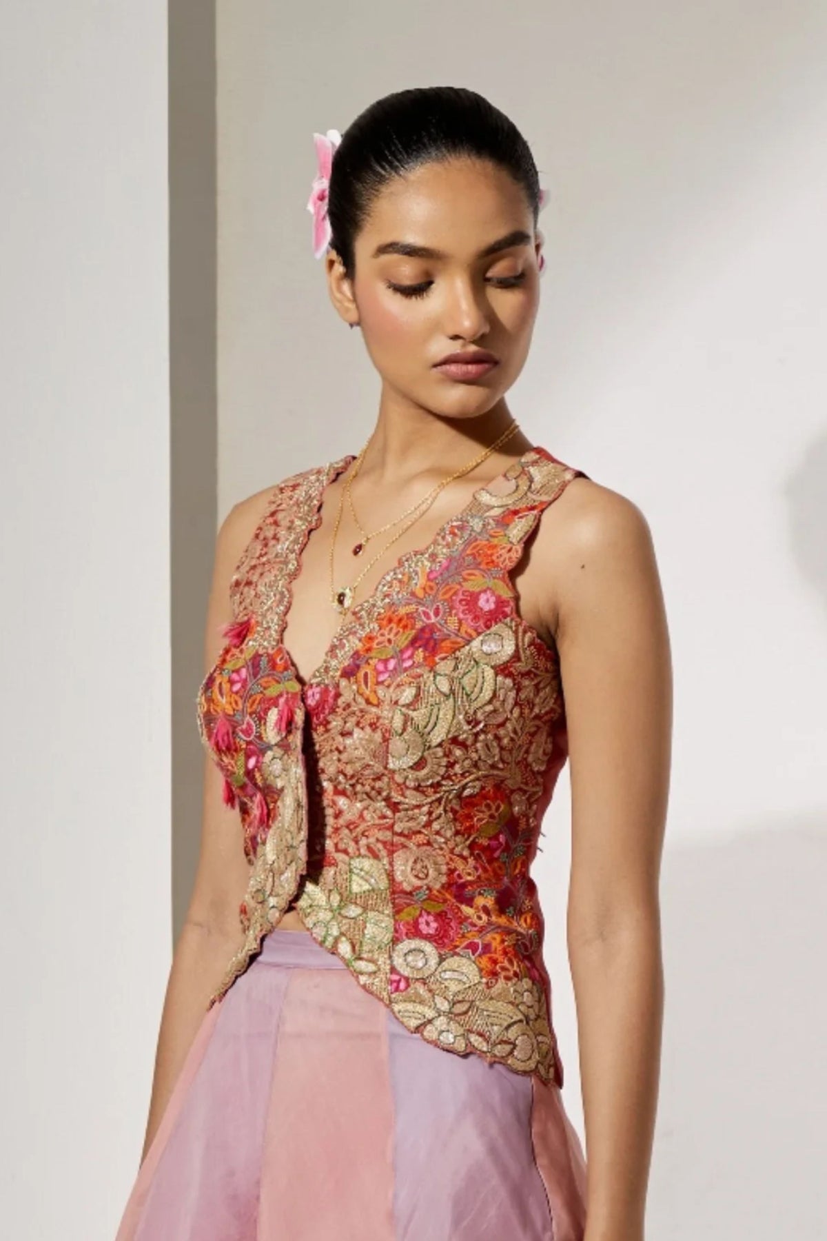 Rust Threadwork Corset Top