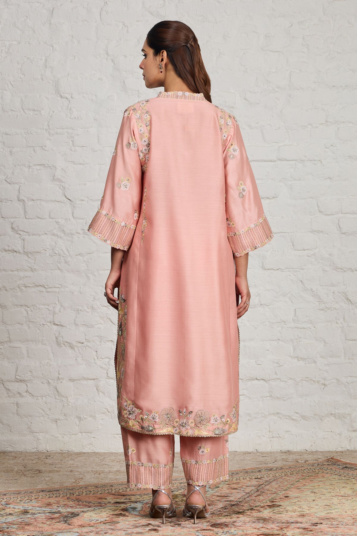 Fern Kurta Peach Pink Set