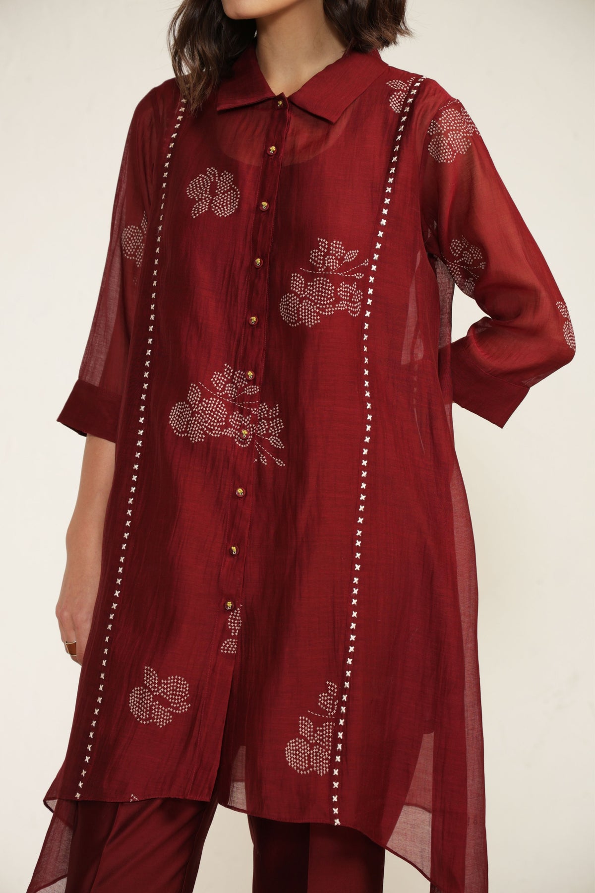 Burgandy Charles Tunic Set