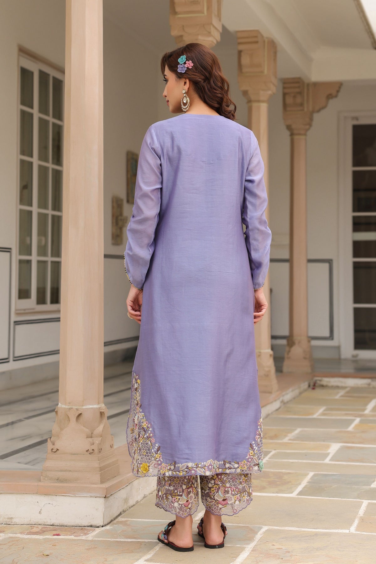 Gulzar Lilac Farshi Kurta Set