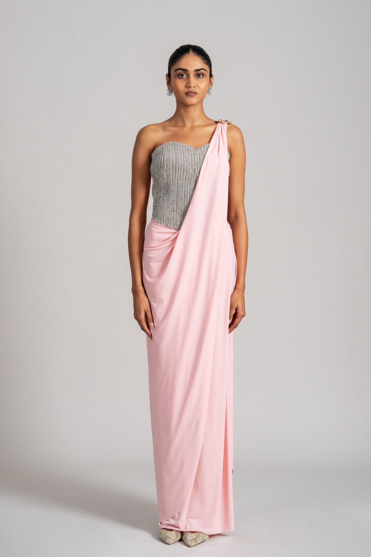 Celeste Glam Draped Saree Set
