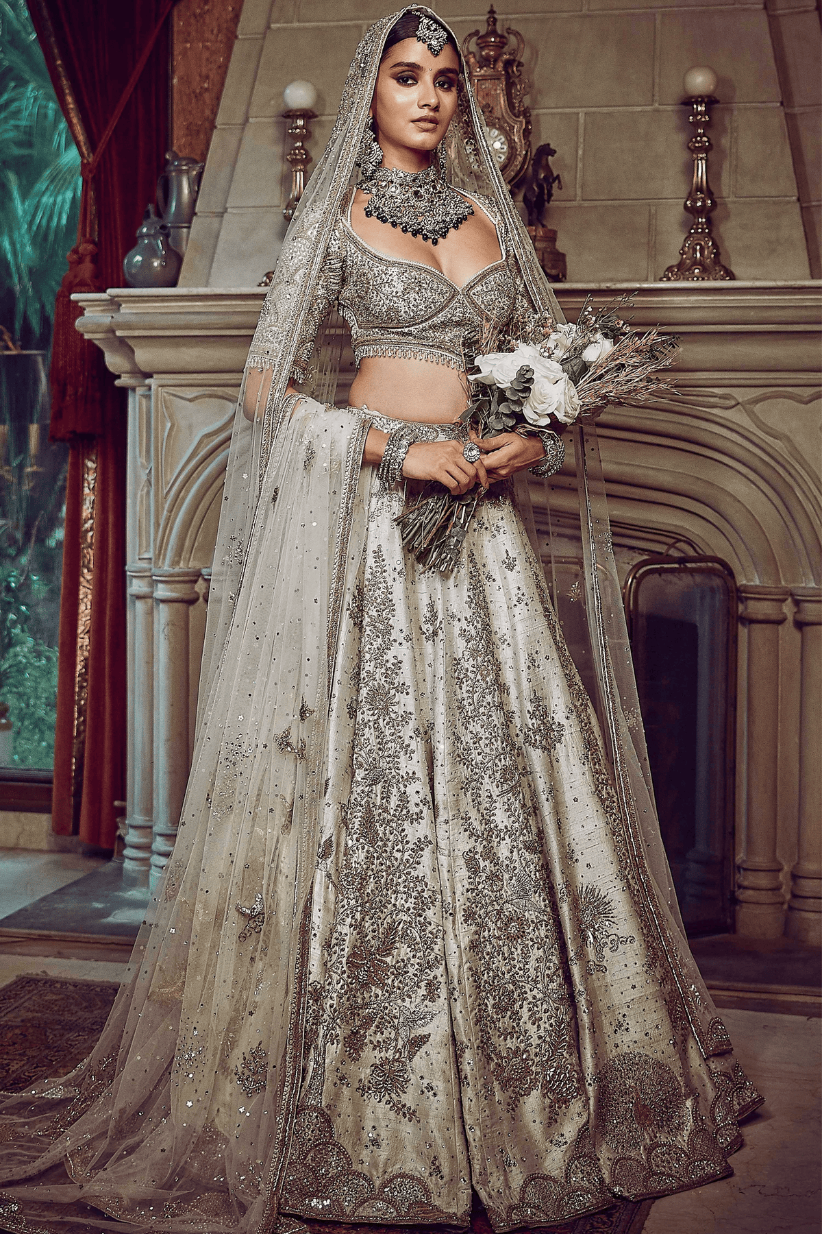 Aurum Ekru Tree of Life Lehenga Set